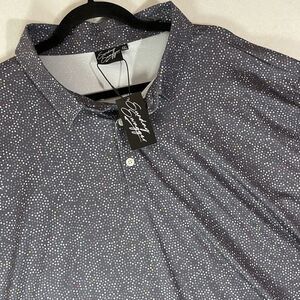 NWT Sunday Swagger Mens Golf Polo Size 4XL Gray Dots Performance